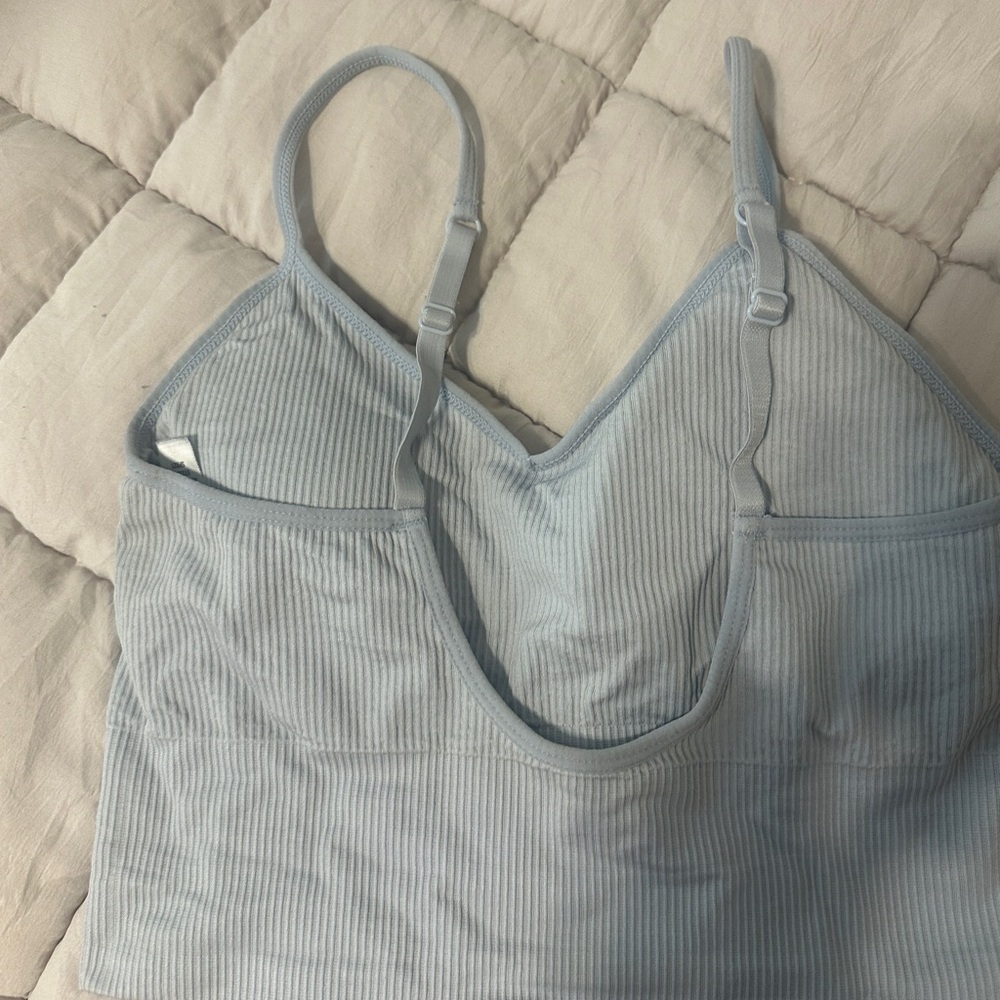 Zella Light Blue Ribbed Top - Picture 3 of 3